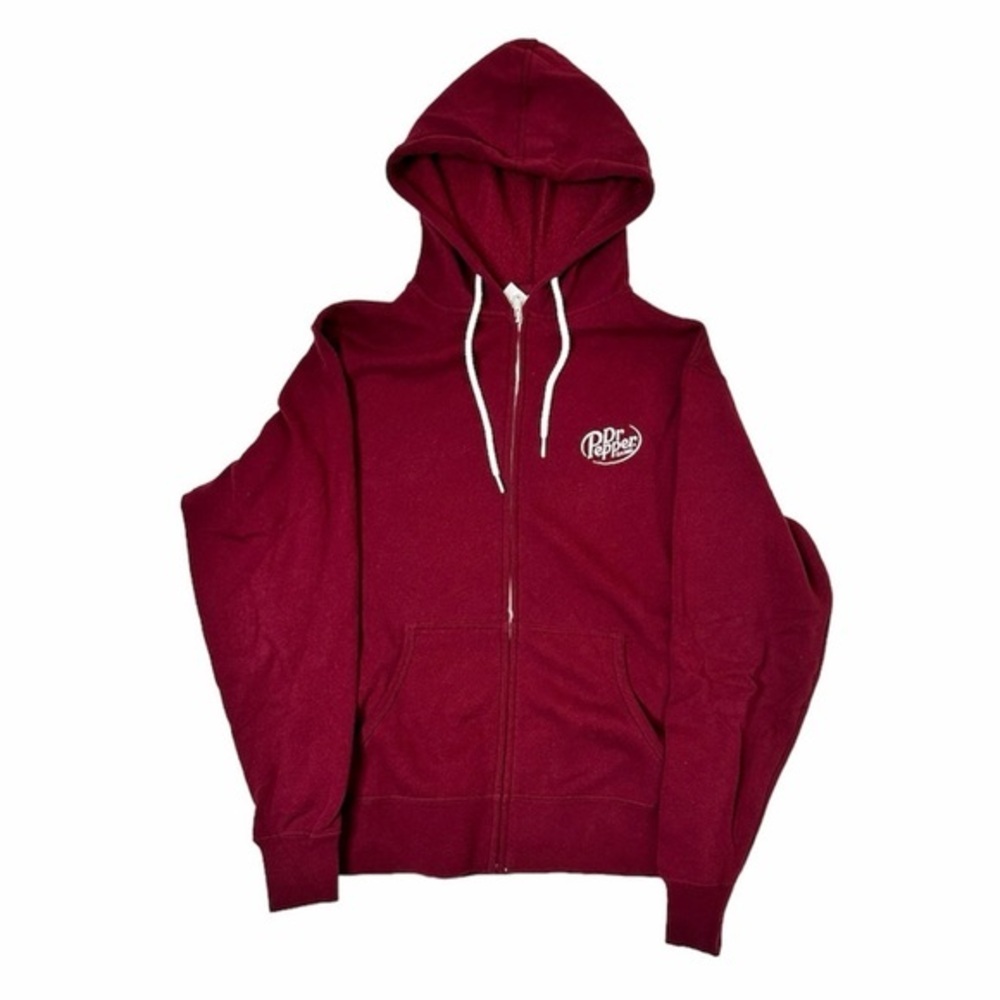 Dr Pepper Burgundy Zip-Up Hoodie